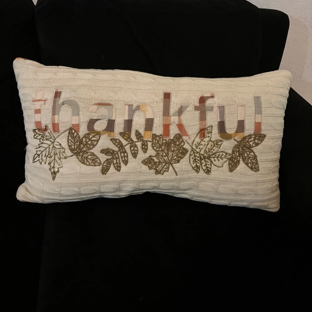 Wendy Bellissimo | thankful fall decor throw pillow